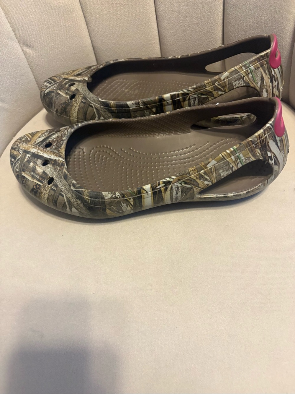 CROCS Women's Camo Slip-On Ballet Flats - Brown & Tan - Picture 3 of 5